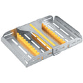 Cassette de stérilisation CLIPHYGIENE inox avec supports silicone arrondis 10 emplacements