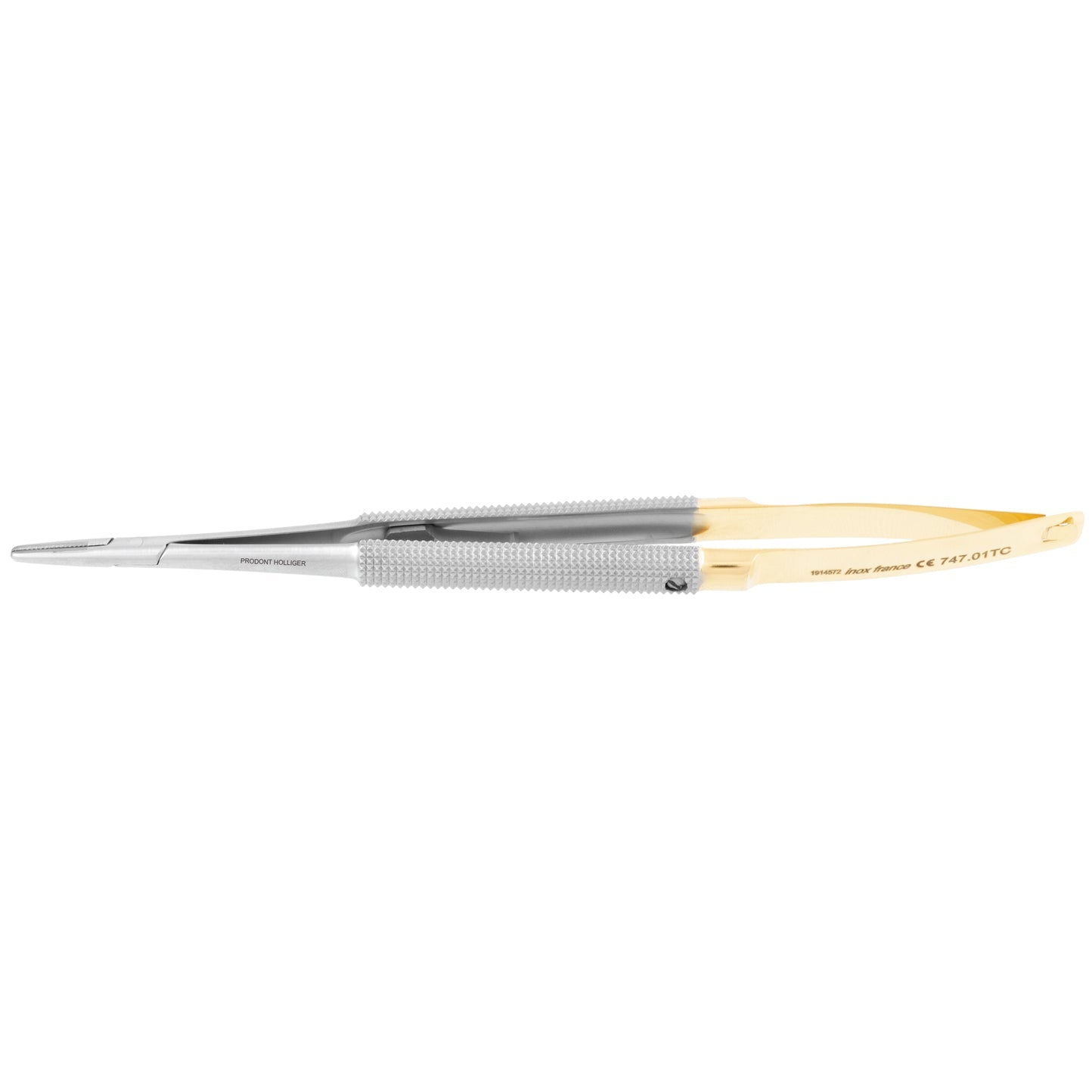 Porte aiguille CASTROVIEJO drt, 15cm manche arrondi mors tungsten